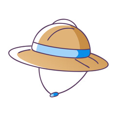 safari hat vector icon, safari hat vector illustration -simple illustration of safari hat, perfect for safari hat logos and icons and themed design 