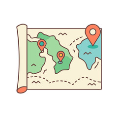 safari map vector icon, safari map vector illustration -simple illustration of safari map, perfect for safari map logos and icons and themed design 