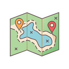 safari map vector icon, safari map vector illustration -simple illustration of safari map, perfect for safari map logos and icons and themed design 