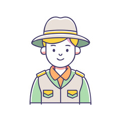 safari ranger vector icon, safari ranger vector illustration -simple illustration of safari ranger, perfect for safari ranger logos and icons and themed design 