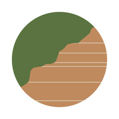 Brown layered stone in circle background