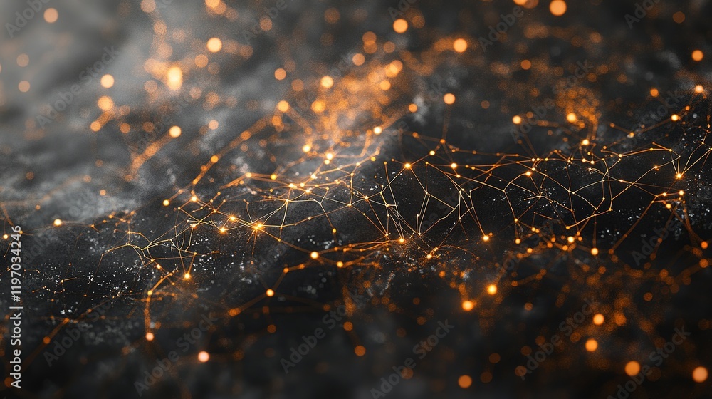 Aufkleber glowing network abstract dark background image
