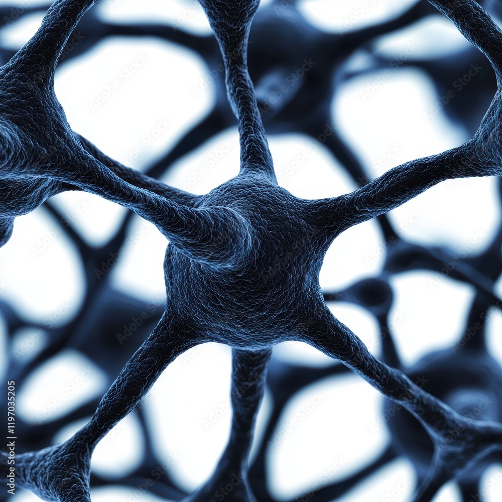 Poster abstract representation of neuron cells in neural network structure