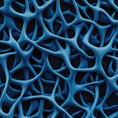 Intricate Blue Network Pattern on Dark Background for Abstract Design