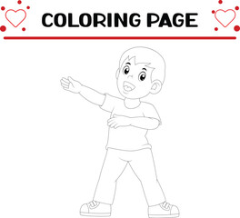 cute diverse children coloring page for kids