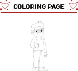 cute diverse children coloring page for kids