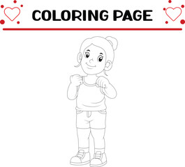 cute diverse children coloring page for kids