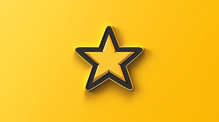 A yellow star with a black outline against a yellow background.