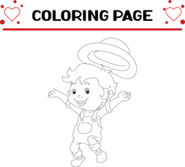 happy children are dancing coloring page for kids