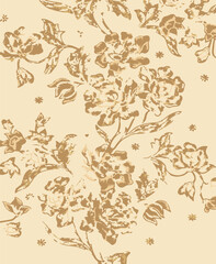 botanical floral vector seamless pattern with roses herbs and leaves big set background with flowers