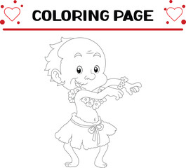mexico grandfather is dancing with flowers neck coloring page for kids