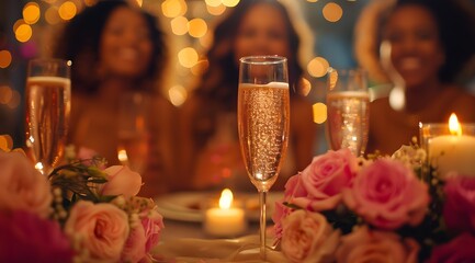 Crystal Clear Romance: Wedding Toast with Champagne Glasses at a Joyful Nuptial Ceremony