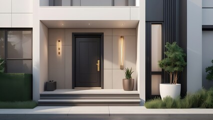 玄関のリアリステックなイラスト