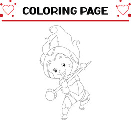 cute girl is wearing robot costume coloring page for kids