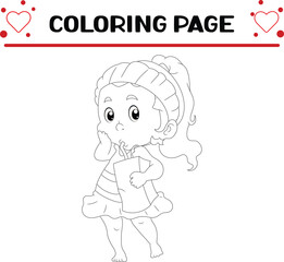 little girl is drinking fresh milk coloring page for kids