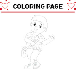 cute student coloring page for kids