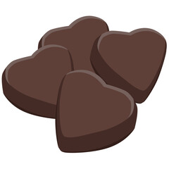 バレンタインデーで贈るハートのチョコレートのイラスト素材　ベクター