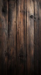 Fototapeta premium The old, dark wood texture is visible from the top, presenting a rich brown surface with intricate patterns.