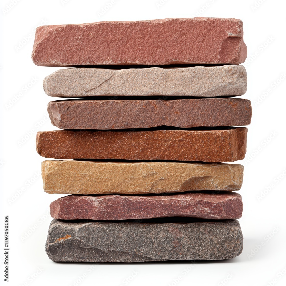 Poster natural stone blocks stacked in various colors and textures