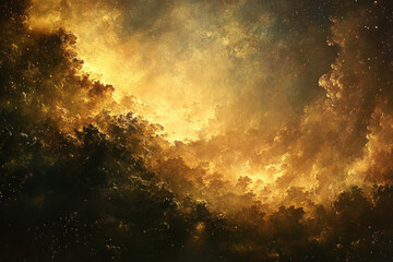 Fototapeta premium Radiant Clouds with Glorious Light Breaking Through