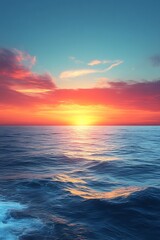 Obraz premium Vibrant sunset over calm ocean. (16)