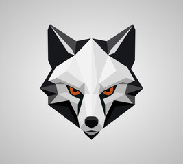 A fox head designed in a modern and minimalist low poly style. The unique geometric design makes it suitable for a variety of design purposes, from logos to illustrations.