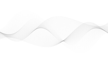 Abstract wave element for design. Digital frequency track equalizer. Stylized line art background. Vector illustration. Wave with lines created using blend tool. Curved wavy line, smooth stripe.