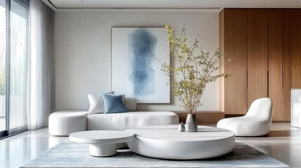 minimalist living room interior design of modern  with stylish furniture