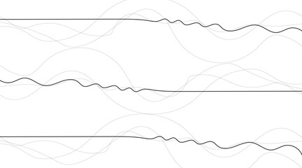 Abstract wave element for design. Digital frequency track equalizer. Stylized line art background. Vector illustration. Wave with lines created using blend tool. Curved wavy line, smooth stripe.