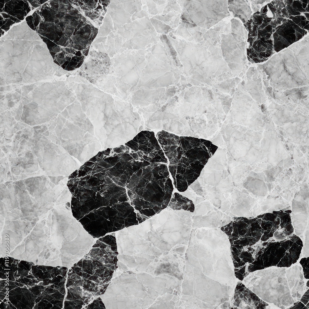 Poster elegant black and white marble texture with unique patterns