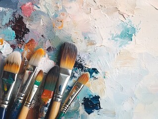 Fototapeta premium brushes and paints