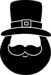 St Patrick's day leprechaun hat and beard costume silhouette.
Template face leprechaun on St Patrick's day silhouette.
Leprechaun with Beard and Top Hat silhouette.
St. Patrick's  Cosplay Party.
