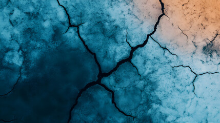 Obraz premium Cracked earth texture artistic aerial view of nature's abstract surface