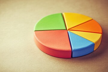 Fototapeta premium Colorful pie chart made of segments showcasing data representati