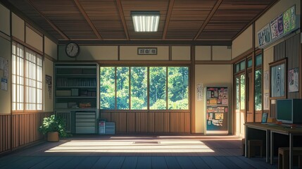 Abandoned Japanese College Interior 