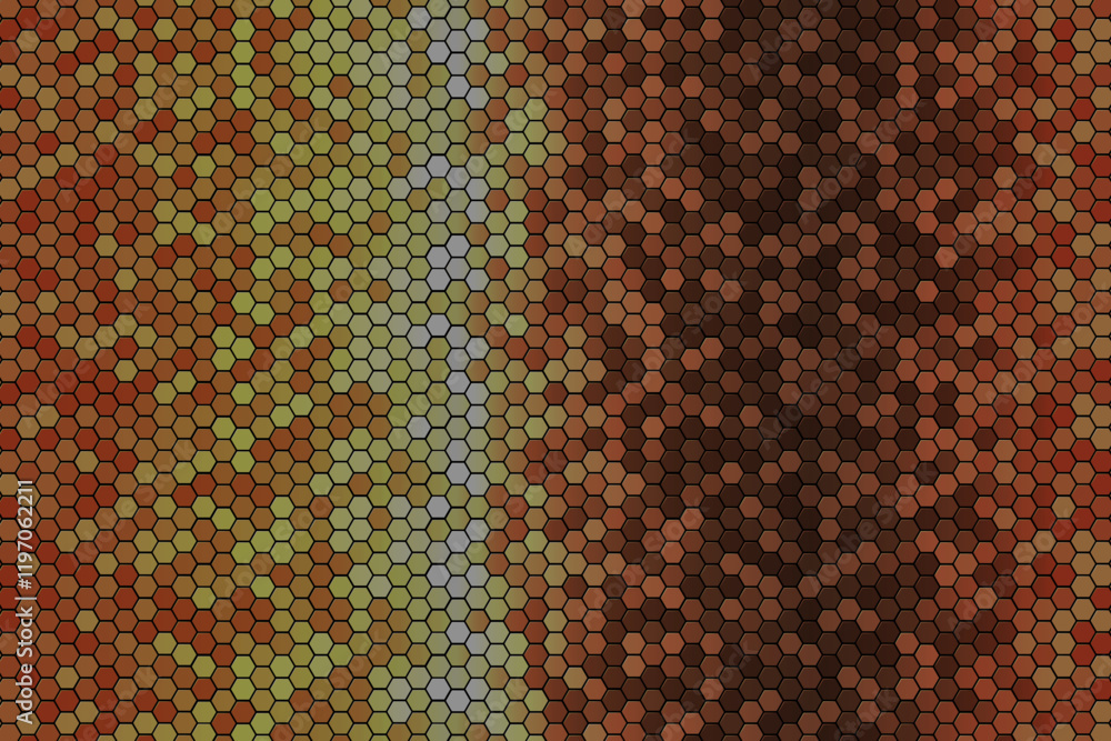 Wall mural abstract modern background hexagons texture snake scales, honeycomb gradient colors, vector template