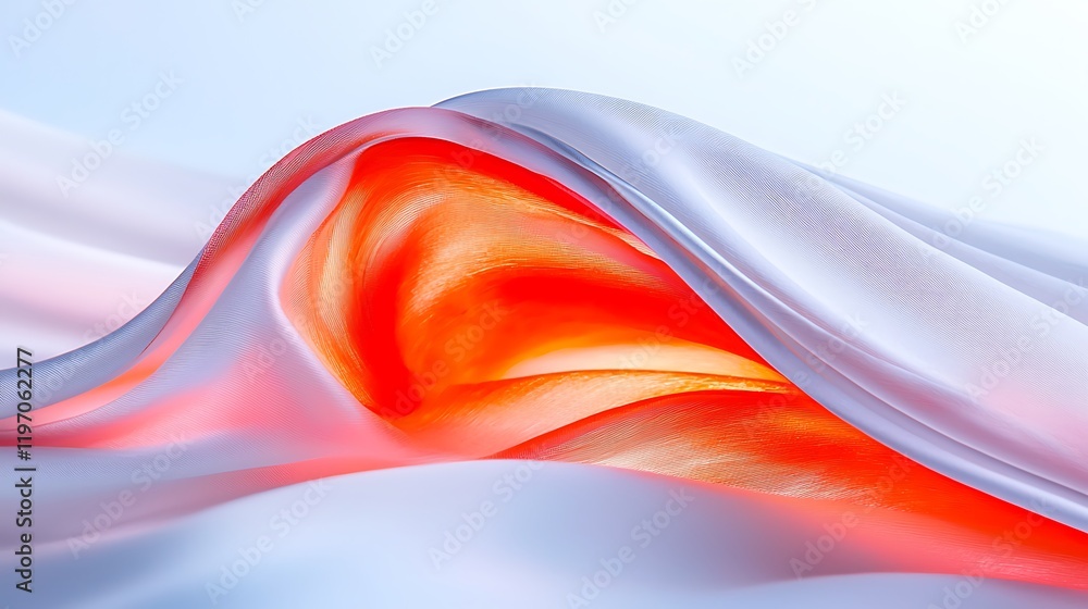 Poster close-up of intertwined pink ribbons creating a dreamy composition with soft textures and elegant fl