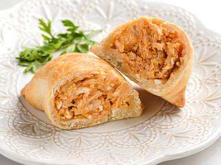 Latin American empanadas with chicken split filling