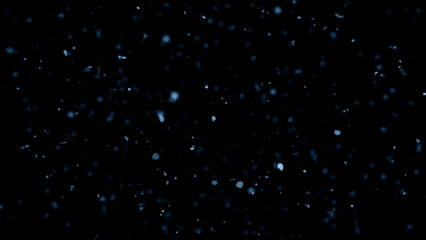 Blurred blue fire embers sparks on black background . Texture isolated overlays. Concept of particles, sparkles, flame and light.