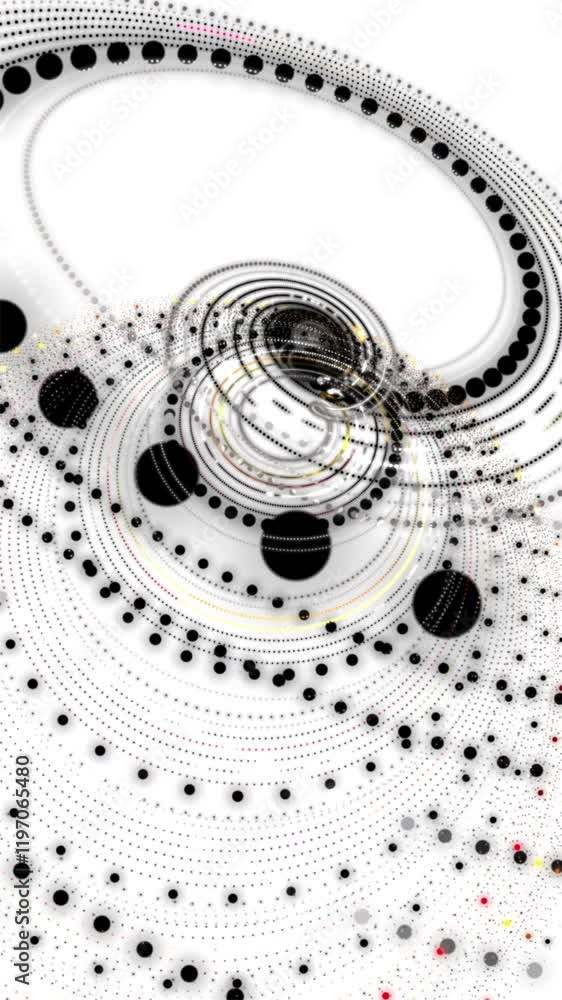 Poster fantastic vertical video animation with particle stripe object in slow motion, 2304x4096 loop 4k