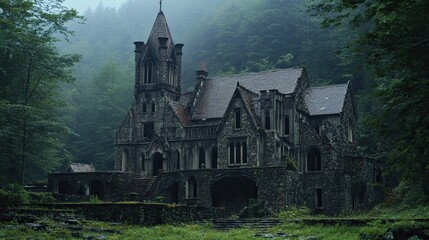  Abandoned monastery in the forest