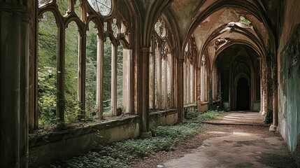 Fototapeta premium Abandoned monastery in the forest