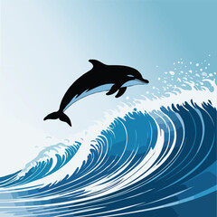 illustration Dolphin Wave  