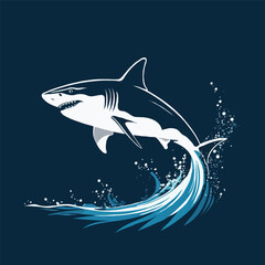 Fototapeta premium Dynamic Shark Splash