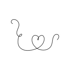Fototapeta premium Hand drawn continuous line heart
