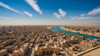 stunning panorama of Baghdad capital of Iraq, sunny day © tanya78