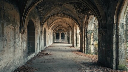 Obraz premium Abandoned monastery in the forest