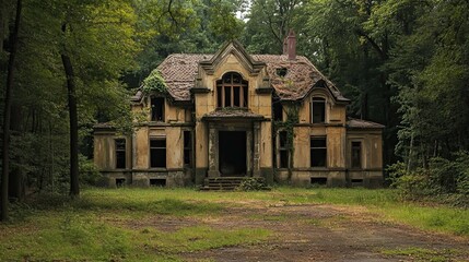 Fototapeta premium Abandoned monastery in the forest