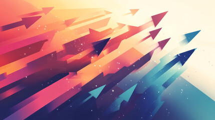 abstract arrow background with multicolored upward trending arrows and geometric arrow design for business growth and success concept illustration  