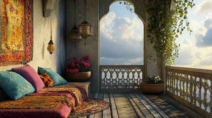 Bohemian style balcony 